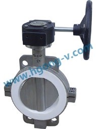 ANSI/API stainless steel PTFE wafer butterfly valve